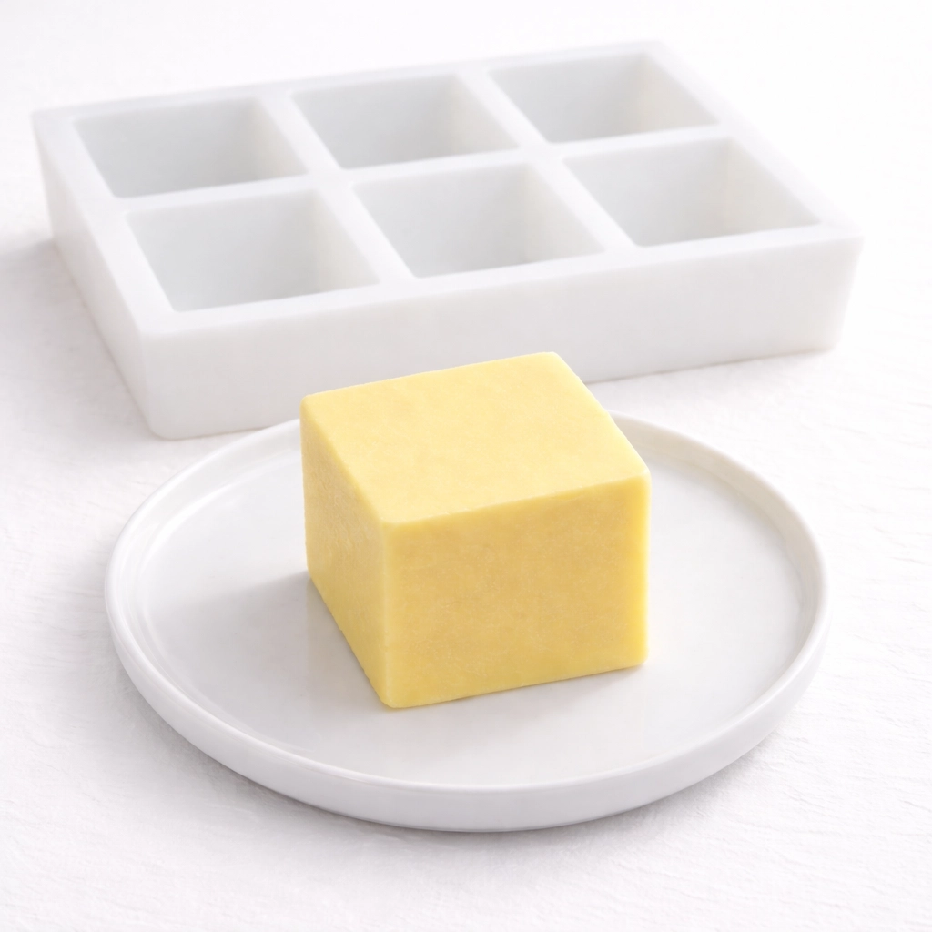 Molde de silicona alimentaria personalizado para mantequilla con logo, 6 porciones individuales para uso profesional