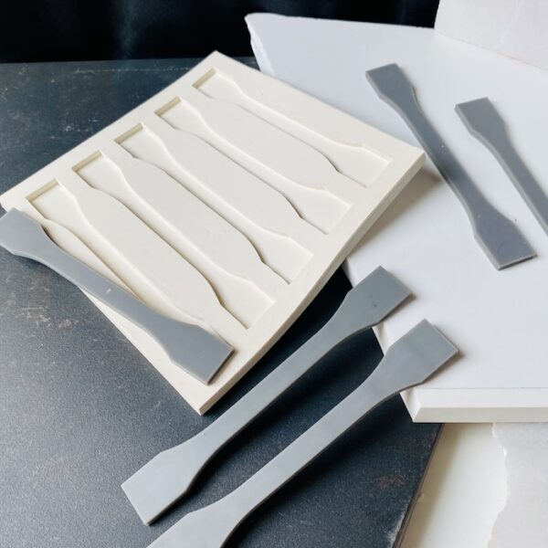 Moldes de silicona para probetas de ensayo de tracción, tecnología de moldes de precisión 3D, moldes de probetas de ensayo de tracción, moldes de epoxi para laboratorio