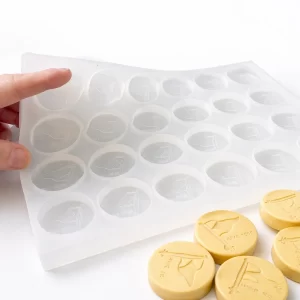Molde de silicona personalizado para mantequilla con 24 cavidades circulares de Ø40 × 10 mm para uso profesional