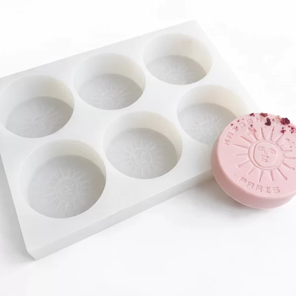 Molde de silicona personalizado para jabones con logotipo, fabricado en silicona alimentaria para producción artesanal y profesional