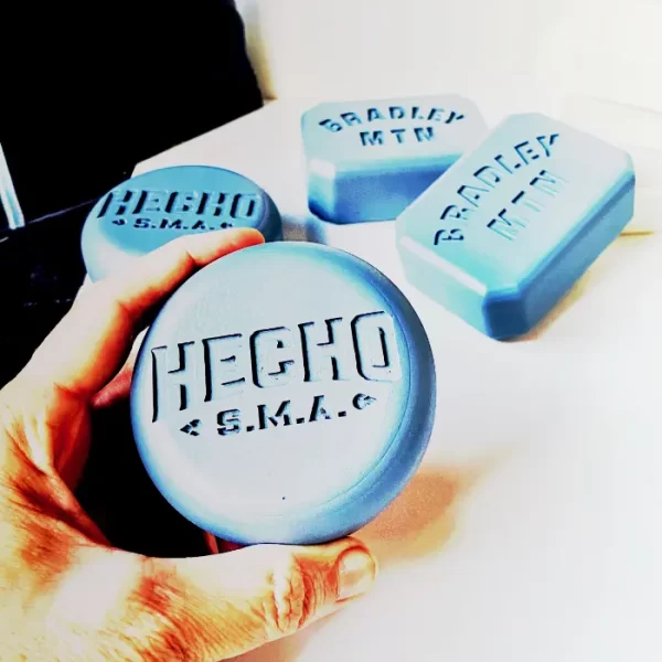 Molde de silicona personalizado para jabón con logotipo, 12 cavidades circulares de Ø7,6 cm